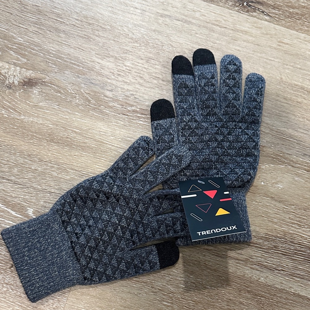 Gray Touchscreen Gloves for Men